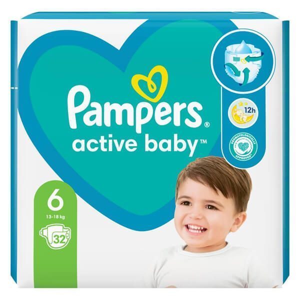 Pampers Active Baby No6 - 32τεμ. 13-18kg