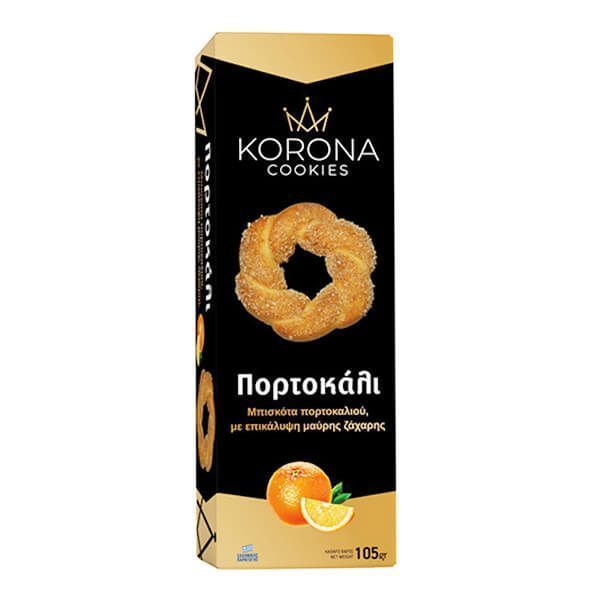Korona Μπισκότα με Επικάλυψη -ς Ζάχαρης 105gr (Πορτοκάλι)