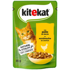 Kitekat Γατοτροφή 85gr (Κοτόπουλο με Σάλτσα)