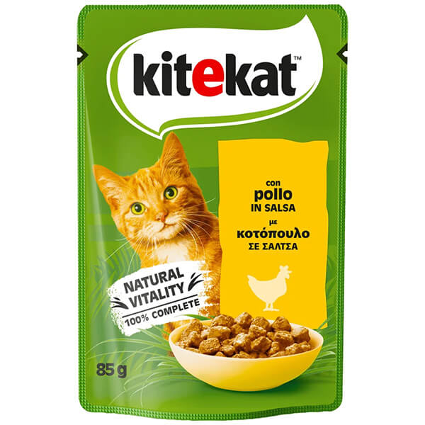 Kitekat Γατοτροφή 85gr (Κοτόπουλο με Σάλτσα)