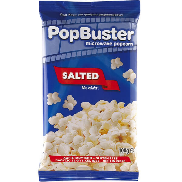 Popbuster Pop Corn 100gr Αλάτι Για Φούρνο Μικροκυμάτων