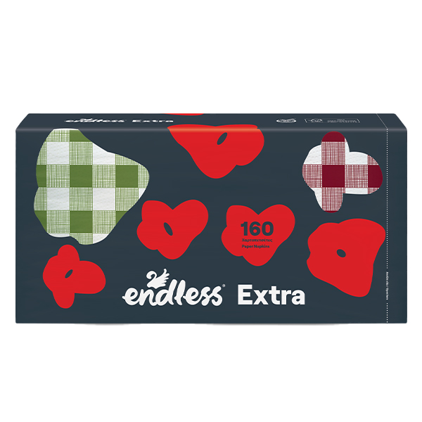 ENDLESS Χαρτοπετσέτα Extra 160τεμ. (2 Pack) Καρό