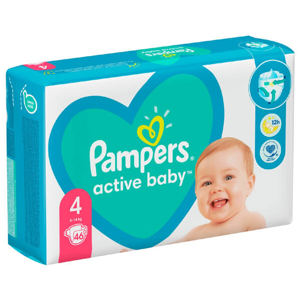 Pampers Πάνες Active Baby No4 (46τεμ.) (9-14kg)