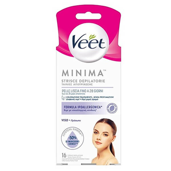 Veet Ταινίες Αποτρίχωσης (16τεμ.) - Πρόσωπο (Ευαίσθητο Δέρμα)