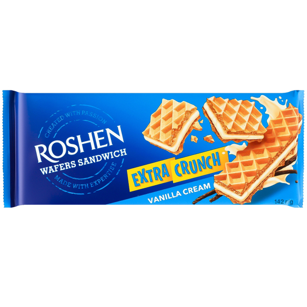 Roshen Wafers Sandwich Τραγανή Γκοφρέτα 142gr (Βανίλια)