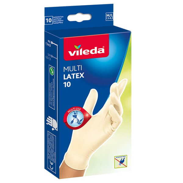 Vileda Γάντια Latex 10τεμ. M/L Λευκά