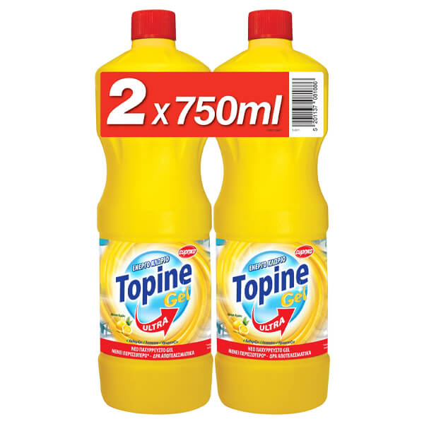 Topine Gel Χλώριο Λεμόνι Παχύρρευστη 2x750ml