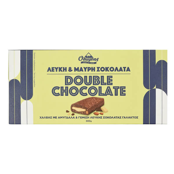 ΟΛΥΜΠΟΣ Χαλβάς 300gr - Σοκολάτα & Αμύγδαλα & Γέμιση Λευκής Σοκολάτας