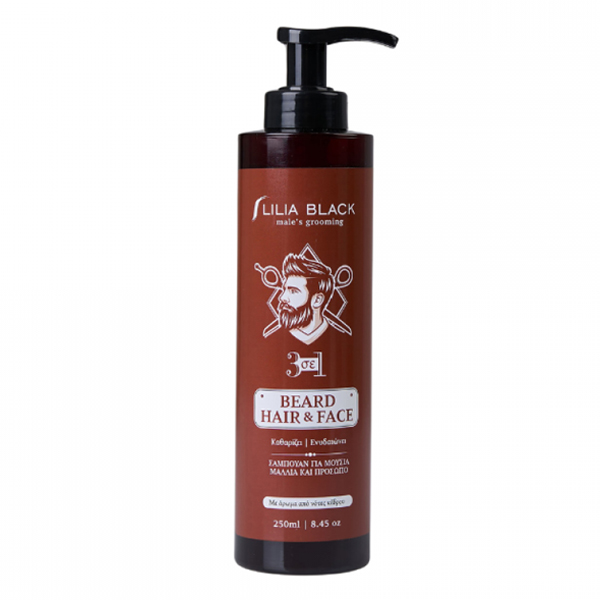 Lilia Black Σαμπουάν Για Γενειάδα 250ml (Βαλβίδα) (3σε1)