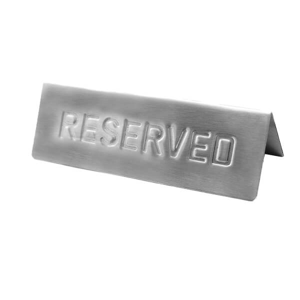 Σταντ ΙΝΟΧ "RESERVED" 9x4hcm