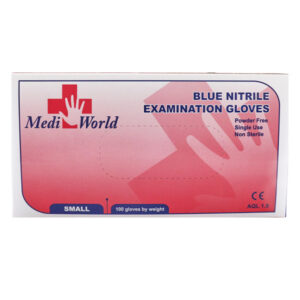 MEDI-WORLD Γάντια Νιτριλίου Μπλε 100τεμ Small