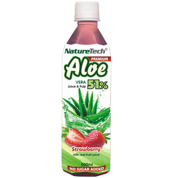 Αλόη Βέρα Sugar Free Strawberry Nature Tech 500ml