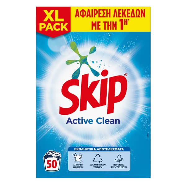 Skip Σκόνη 3,250kg (50μεζ.) Active Clean