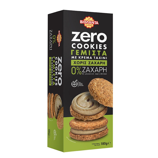 Βιολάντα Zero Cookies 0% Ζάχαρη Γεμιστά 180gr (Κρέμα Ταχίνι)