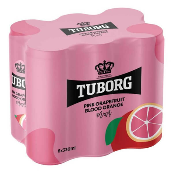 Tuborg Soda Κουτί (6x330ml) - Ροζ Γκρέιπφρουτ & Σανγκουίνι