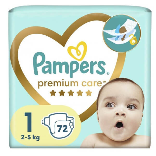 Pampers Πάνες Premium Care Νο1 (72τεμ.) (2-5kg)