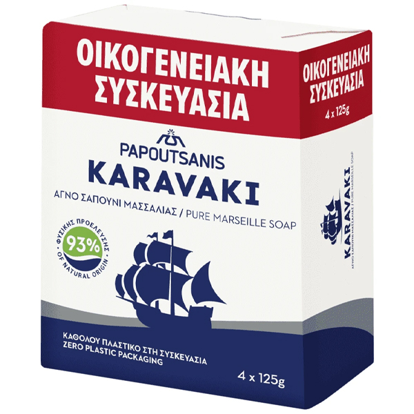 Παπουτσάνης Καραβάκι Σαπούνι 4x125gr Λευκό