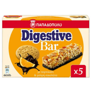 Παπαδοπούλου Digestive Bars (5x28gr) Πορτοκάλι
