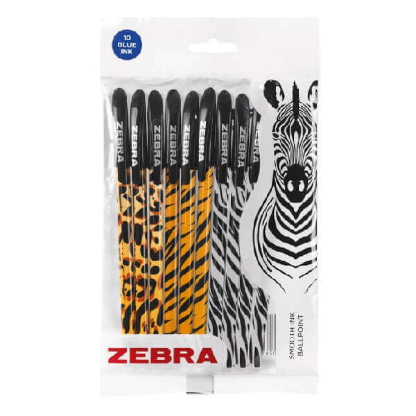 Zebra Στυλό Doodlerz Animal (10τεμ.) - Διαφορετικά Χρώματα