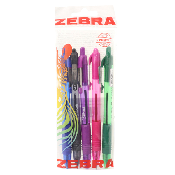 Zebra Στυλό Ζ-Grip Smooth (5τεμ.) - Διάφορα Χρώματα
