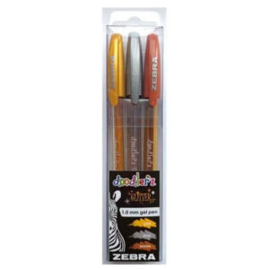 Zebra Στυλό Doodlerz Glitter Gel (3τμχ) - Διαφορετικά Χρώματα