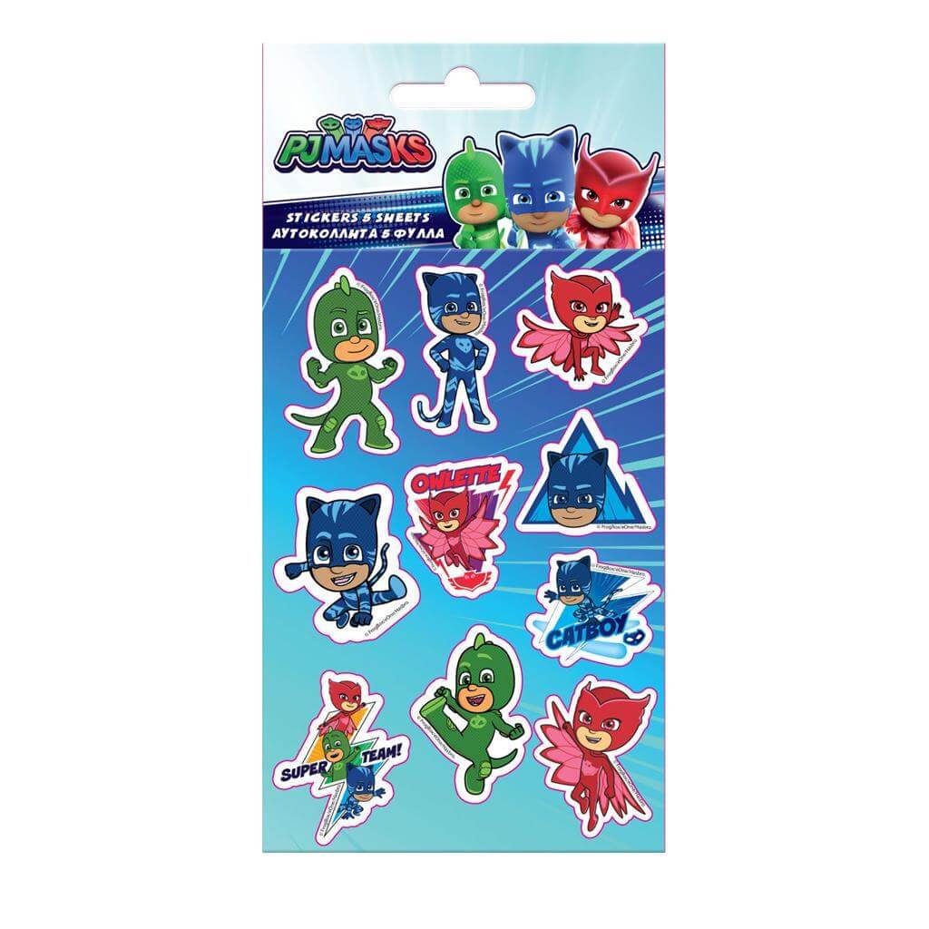Αυτοκόλλητα PJ Masks 8x12 5 Φύλλα