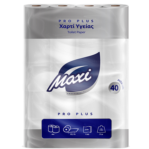 Maxi Χαρτί Υγείας 2φυλλο 77gr - 40 Ρολά