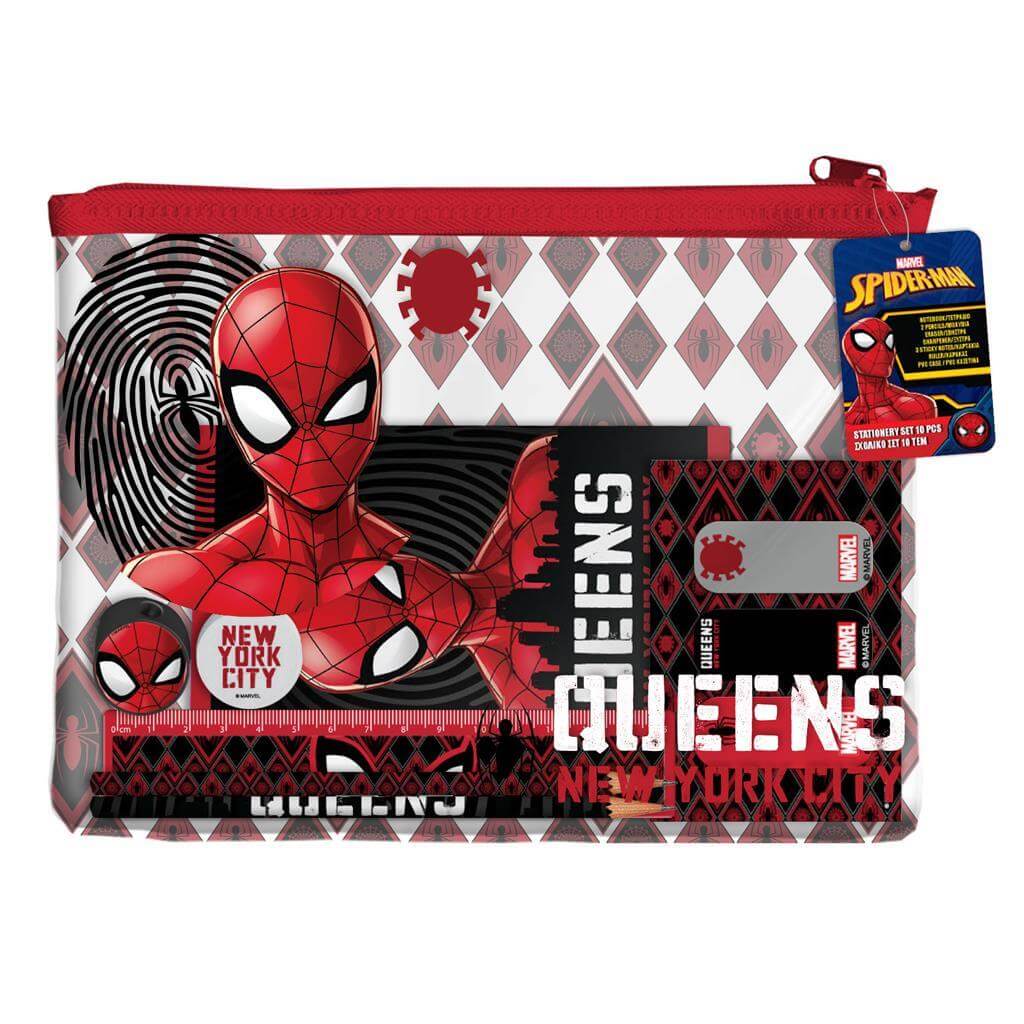 Σχολικό Σετ σε PVC Τσαντάκι Spiderman