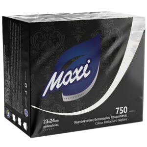 Maxi Professional Χαρτοπετσέτες Εστιατορίου Πολυτελείας Χρωματιστές 23x24cm 750τεμ