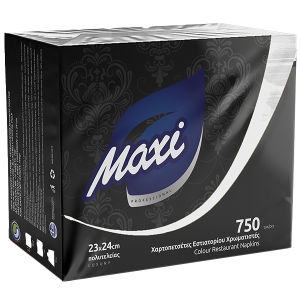 Maxi Χαρτοπετσέτα Πολυτελείας 1φ 23x24cm 750τεμ Λευκή
