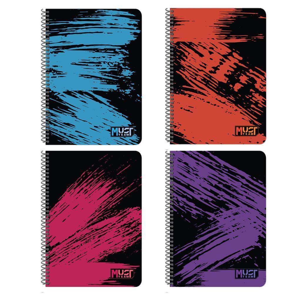 Τετράδιο Σπιράλ 17x25 Must Colors 3 Θέματα 90 Φύλλα 4 Σχέδια