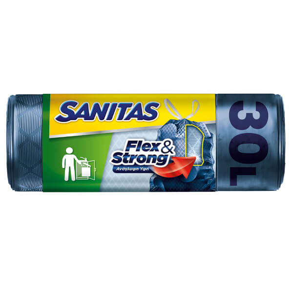 Sanitas Σακούλα Απορριμμάτων Flex Μπλε 50x55cm 10τεμ