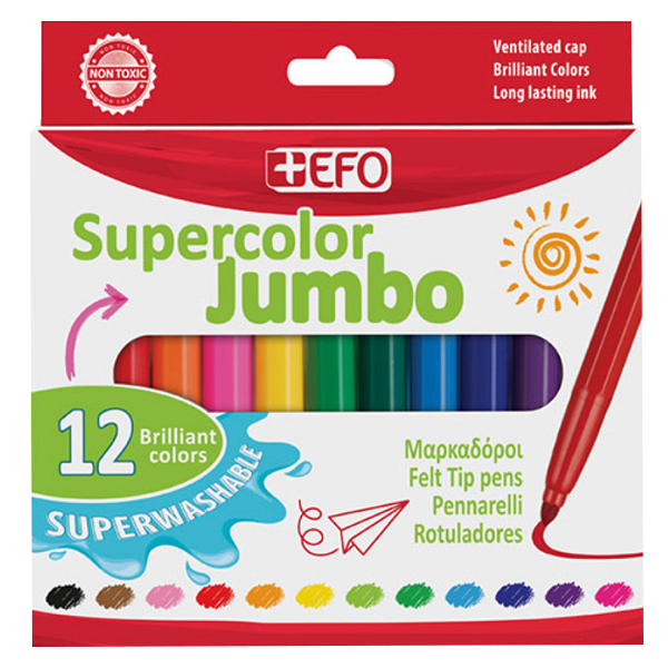 Μαρκαδόροι +EFO Supercolor Jumbo (12τεμ.)