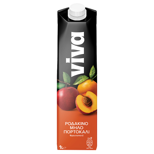 Viva 1lt (Ροδάκινο-Μήλο-Πορτοκάλι) Φρουτοποτό