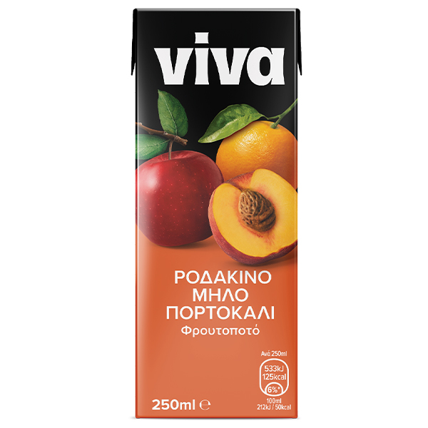 VIVA Ροδάκινο-Μήλο-Πορτοκάλι Φρουτοποτό 250ml