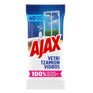 Ajax Υγρά Πανάκια Για Τα Τζάμια 40τεμ