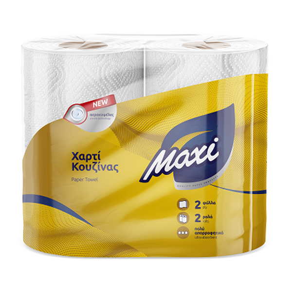 MAXI Χαρτί Κουζίνας 2φυλλο 60Φ 2 Ρολά