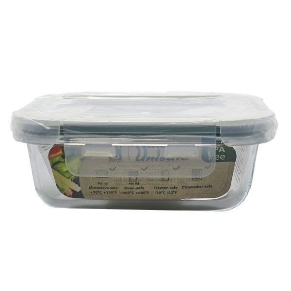 Unisafe Φαγητοδοχείο Παρ/μο Γυάλινο Με Καπάκι 640ml