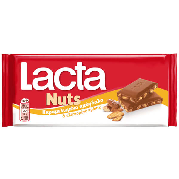 LACTA Σοκολάτα 85gr - Καραμελωμένο Αμύγδαλο & Αλατισμένο Κράκερ