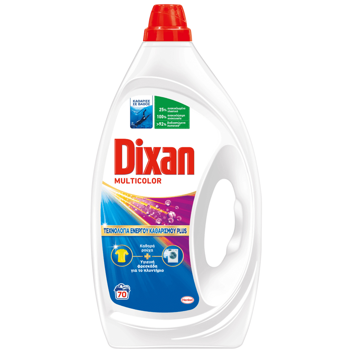 DIXAN Υγρό Πλυντηρίου Gel 70μεζ. (3,15lt) Multicolor