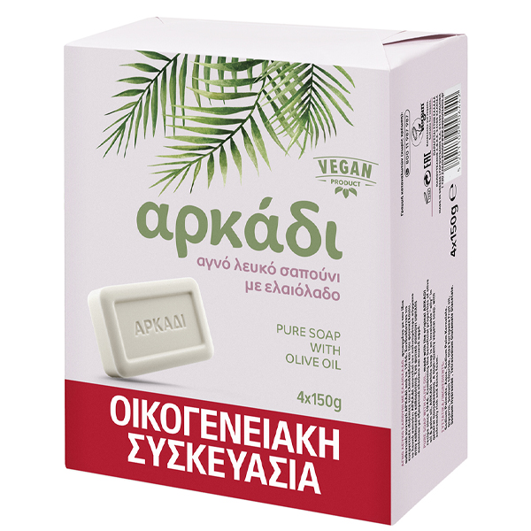 Αρκάδι Σαπουνοπλάκα Λευκή 4x150gr