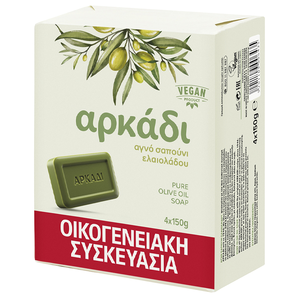 Αρκάδι Σαπουνοπλάκα Πράσινη 4x150gr