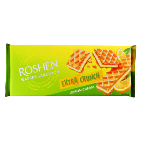 Roshen Wafers Sandwich Τραγανή Γκοφρέτα 142gr (Λεμόνι)