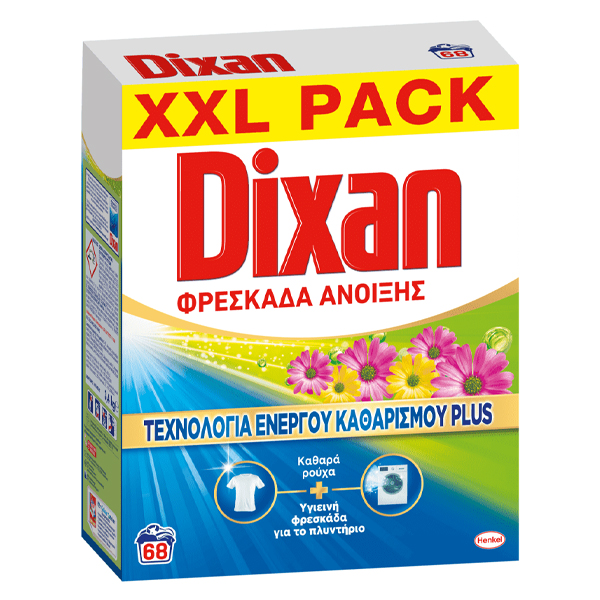Dixan Σκόνη 68μεζ. 3,40kg Φρεσκάδα Άνοιξης