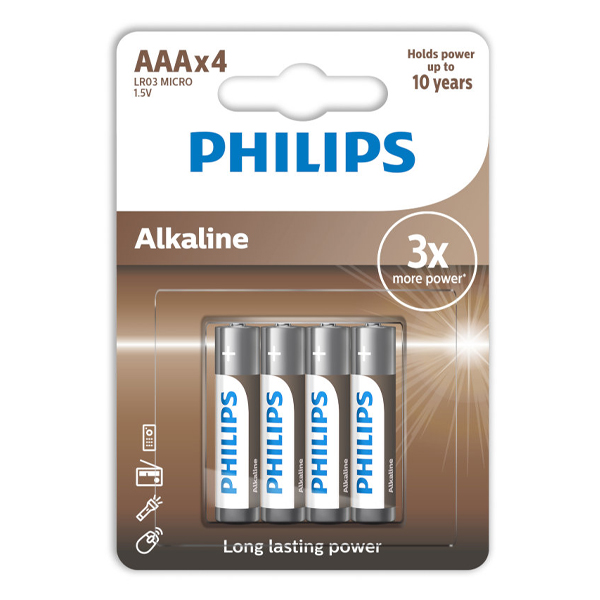 Philips Μπαταρία Αλκαλική AAA 4τεμ