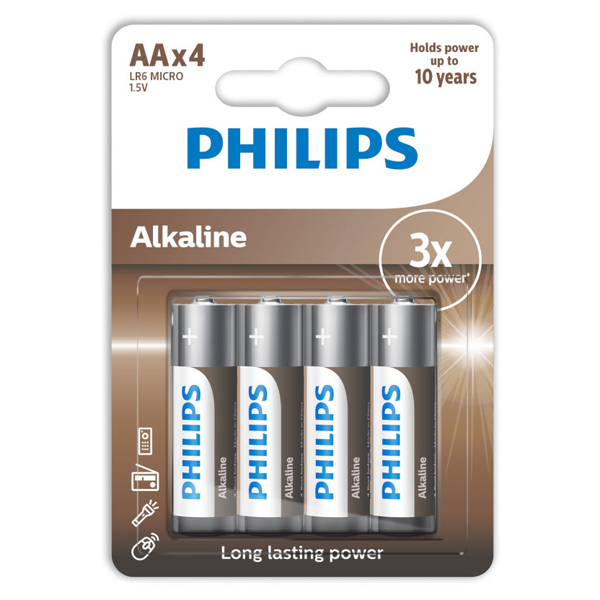 Philips Μπαταρία Αλκαλική AA 4τεμ.