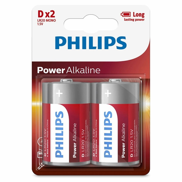 Philips Μπαταρία Αλκαλική D 2τμχ