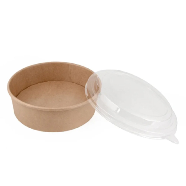Κραφτ Μπολ Σαλάτας 1300ml + Καπάκι (PET) - 50τεμ. - 38oz - 185mm