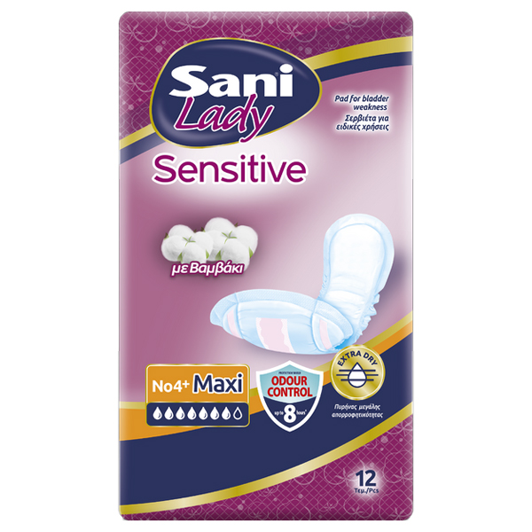 Sani Lady Σερβιέτες Ακράτειας No4+ (12τεμ.) Maxi