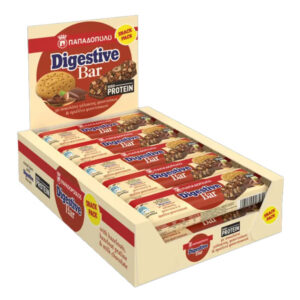 Παπαδόπουλου Digestive Bars με Πρωτεΐνη (10x28gr) - Σοκολάτα Γάλακτος, Φουντούκια & Πραλίνα Φουντούκιού